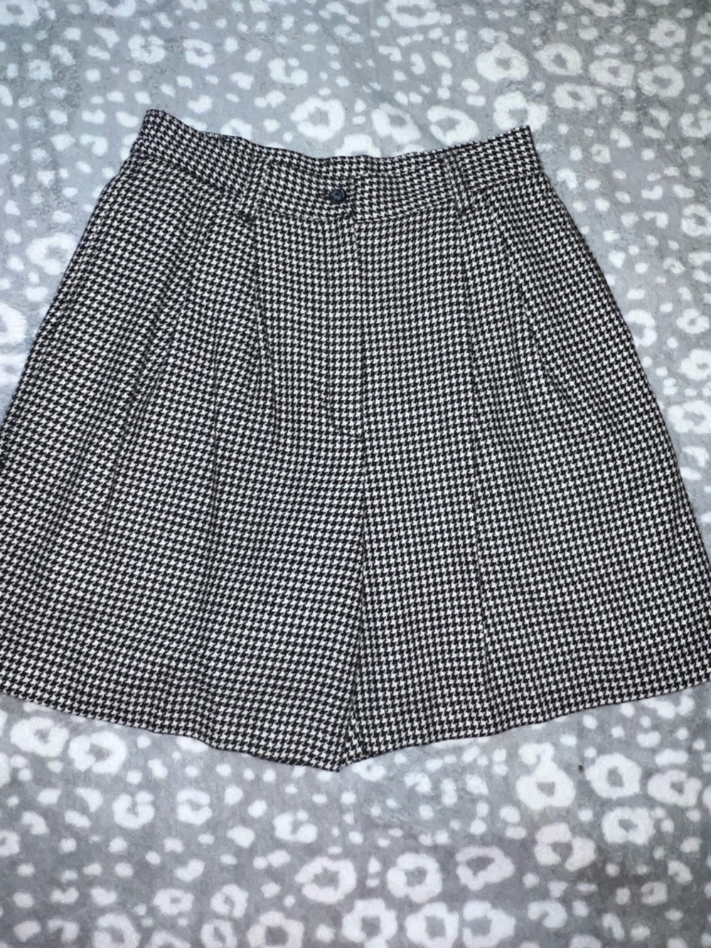 Sag Harbor Petite Wool Blend Houndstooth Shorts Dark Academia Vintage 10P